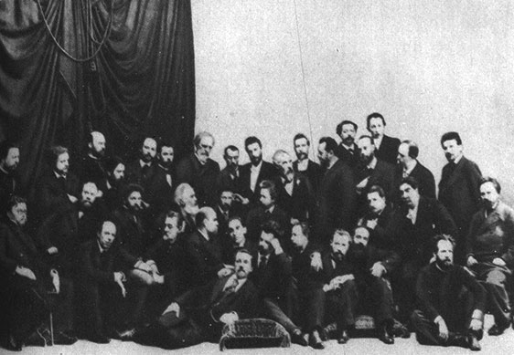 И. И. Шишкин среди участников выставки Товарищества. 1896
