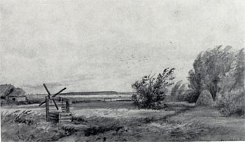 Шмелевка. Ветреный день. Акварель, карандаш. 1861. ГРМ