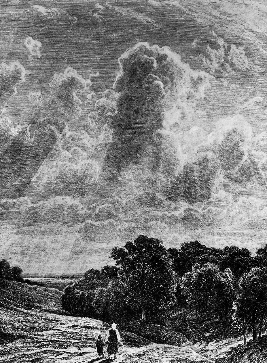 Clouds over a grove. 1878 Etching. 30.5X22.6 cm