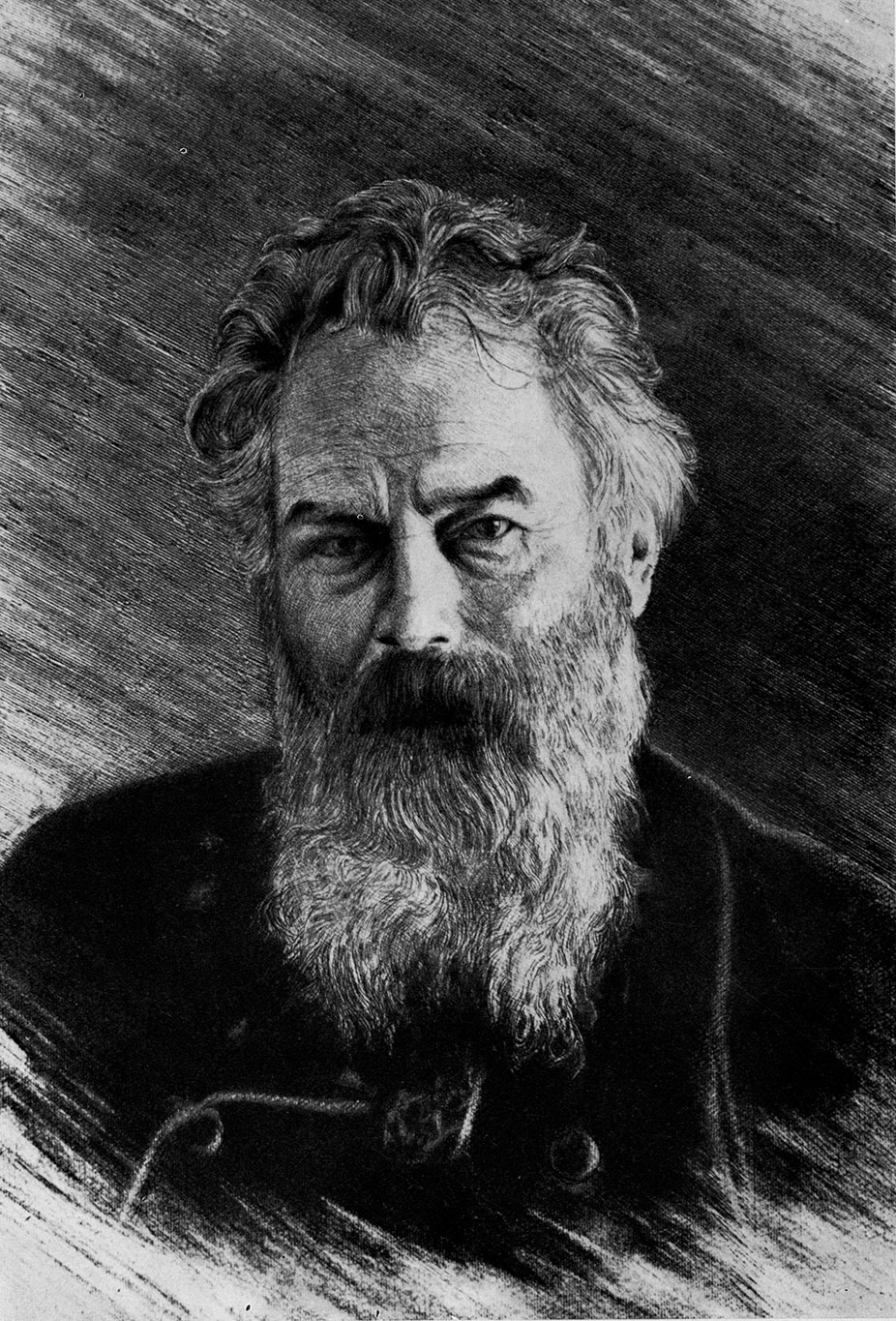 Ivan Shishkin. Self-portrait. 1886 Etching. 21X15 cm. The Russian Museum, Leningrad