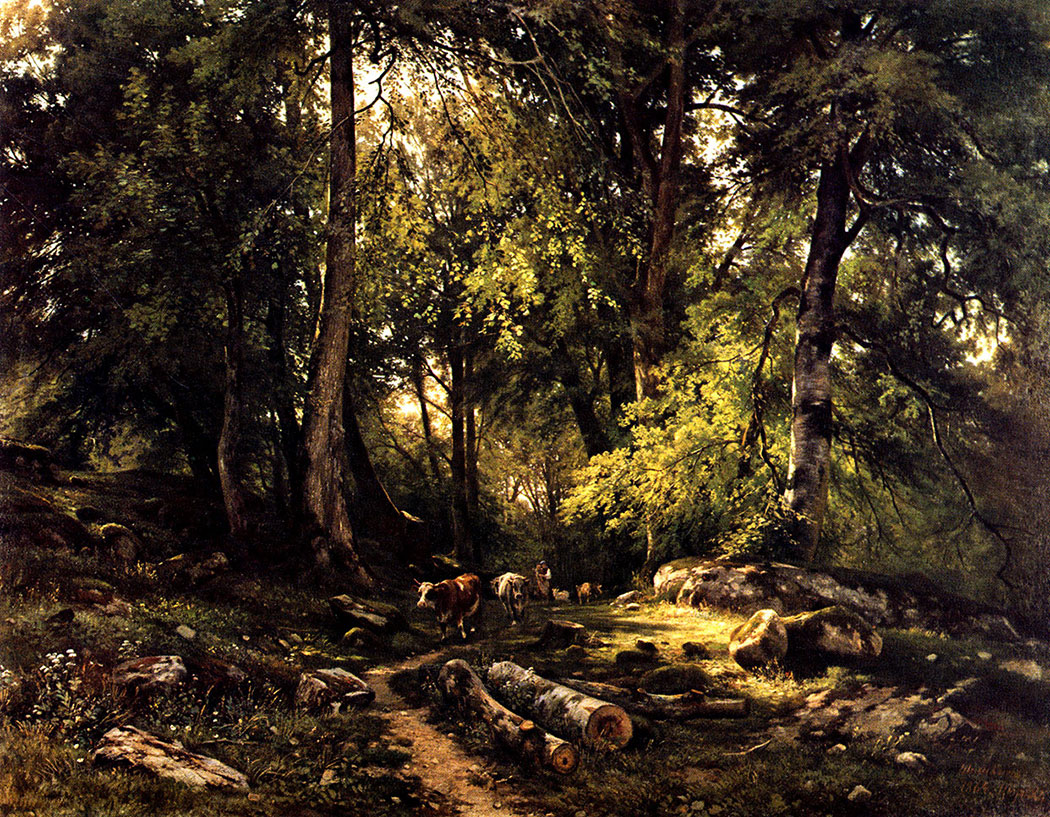 14. Herd in the Forest. 1864. Oil on canvas. 105X140 cm. Picture Gallery of Armenia, Yerevan