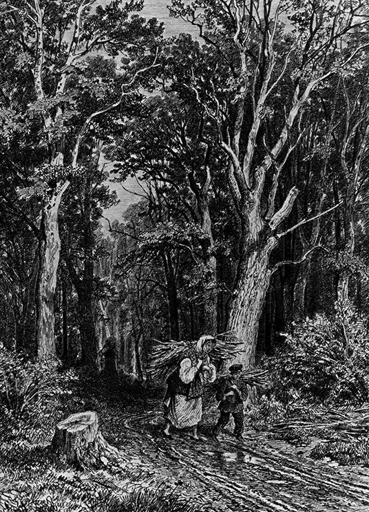 27. Forest road. 1869. Pen and ink on tinted paper. 28.3X20.8 cm. The Tretyakov Gallery, Moscow