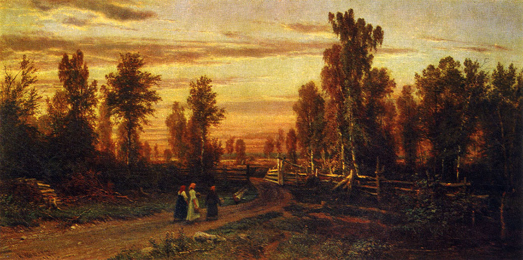 35. Evening. 1871. Oil on canvas. 71X144 cm. The Tretyakov Gallery, Moscow