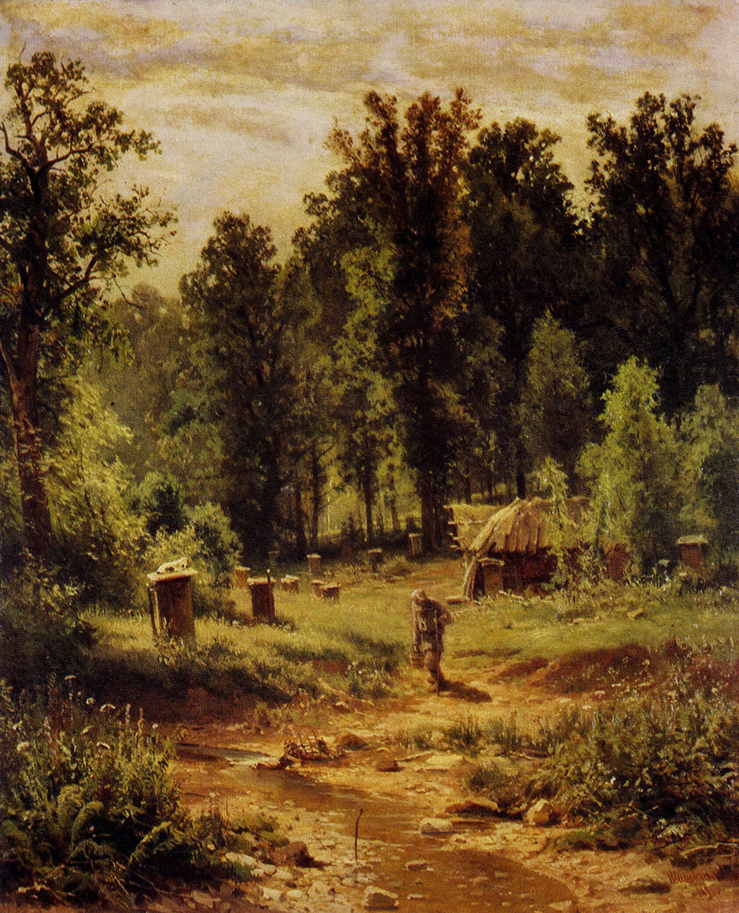 40. Apiary in the wood. 1876. Oil on canvas. 80X64 cm. Museum of History and Architecture, Novgorod