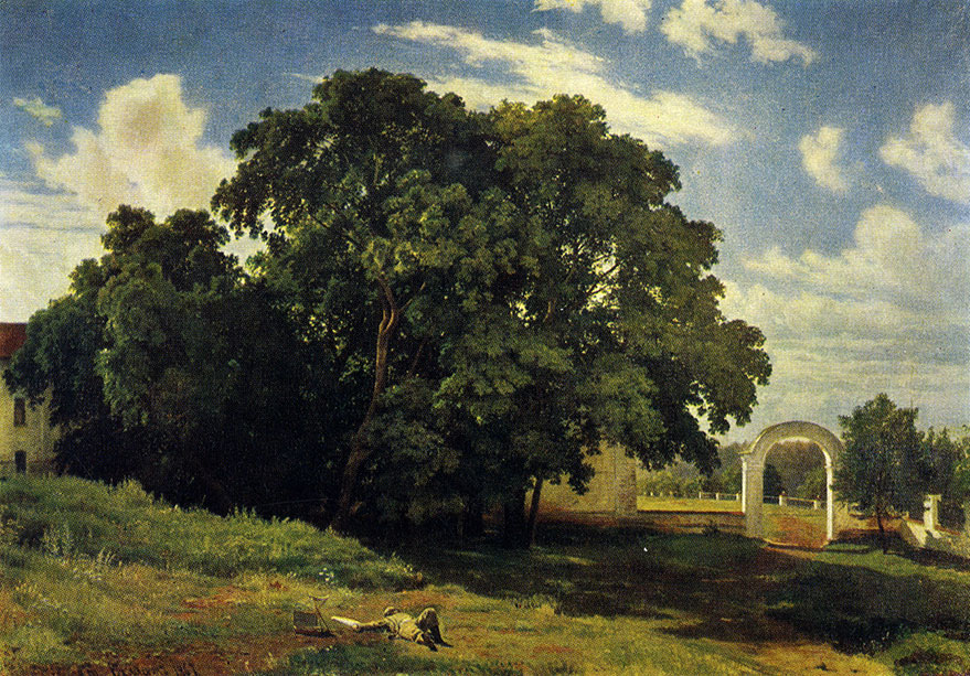 42. By the church. Valaam. 1867. Oil on canvas. 92X138 cm. Private collection, Moscow