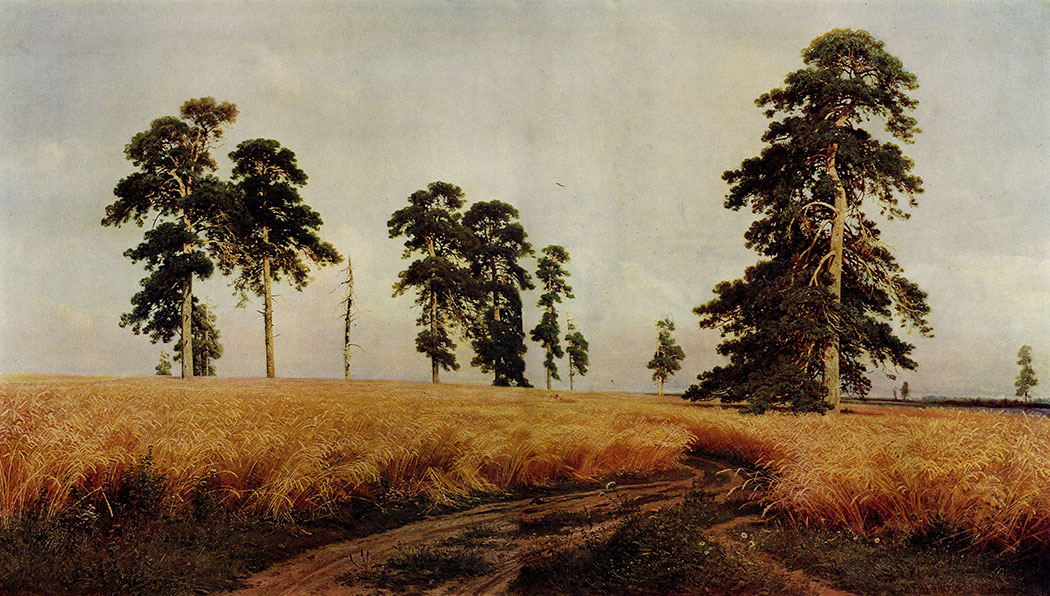 63. Rye. 1878. Oil on canvas. 107X187 cm. The Tretyakov Gallery, Moscow