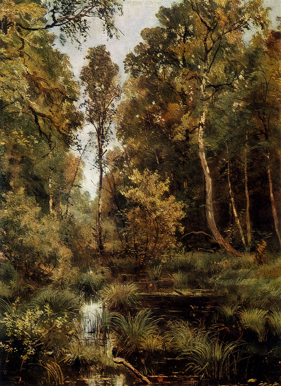 93. Overgrown pond at the edge of a forest. Siverskaya. 1883. Oil on canvas. 56X42 cm. The Tretyakov Gallery, Moscow