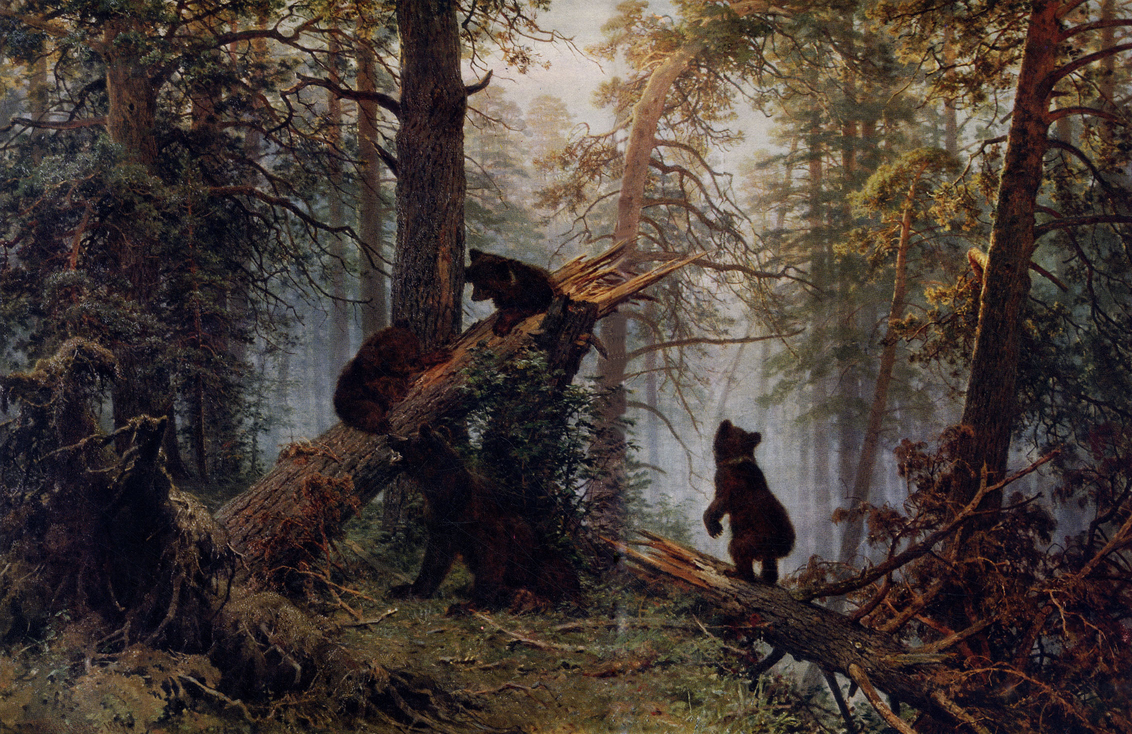 153. Morning in a pine forest. 1889. Oil on canvas. 139X213 cm. The Tretyakov Gallery, Moscow