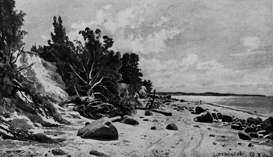 154. The seashore. 1890. Oil on canvas. 35X59 cm. Art Museum, Kaluga