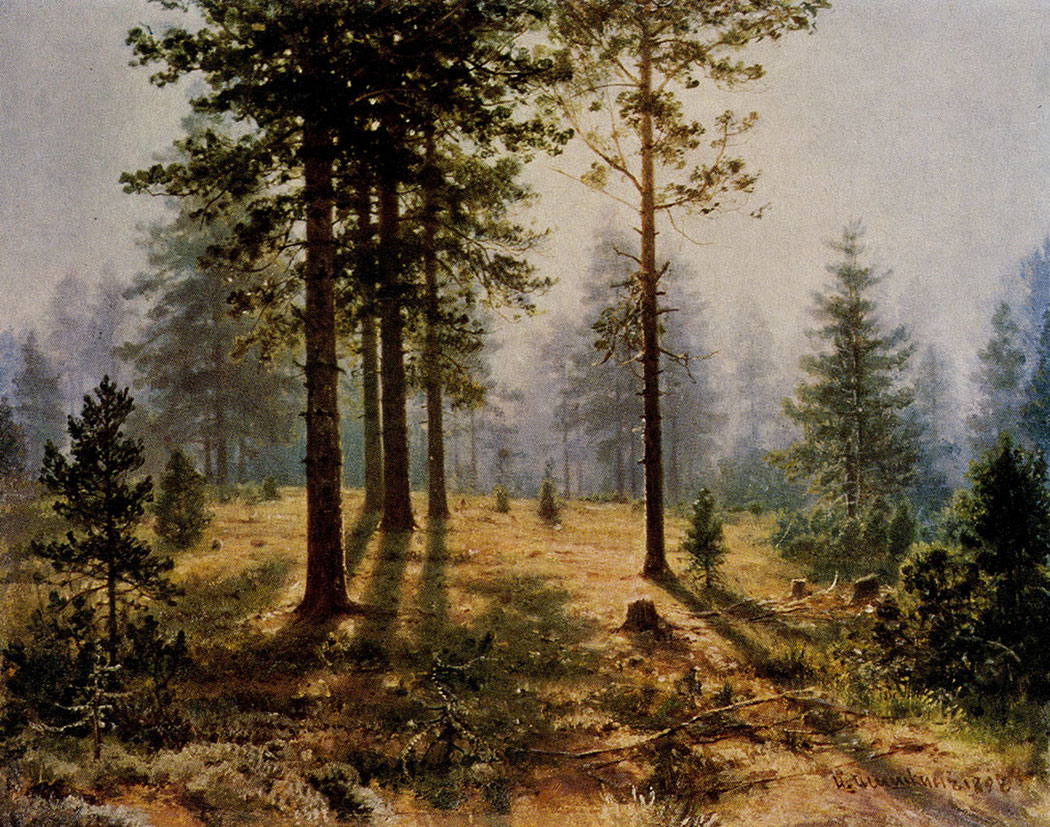 181. Mist in the forest. 1890s. Oil on canvas. 27X34 cm. Private collection, Leningrad
