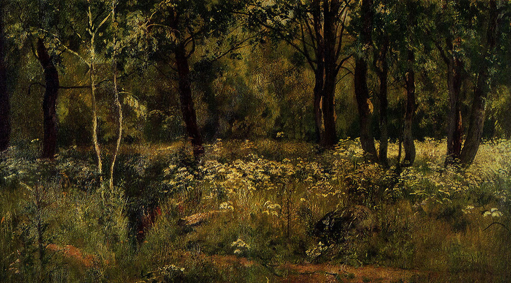 199. Forest glade. 1890s. Oil on canvas. 34.6X59.6 cm. Museum of Russian Art, Kiev
