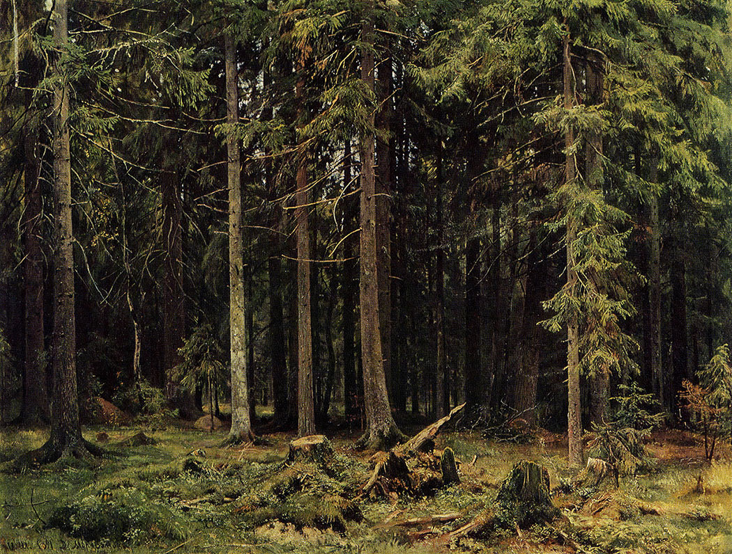 200. The forest in Mordvinovo. 1891. Oil on canvas. 83X110 cm. Art Museum, Tula