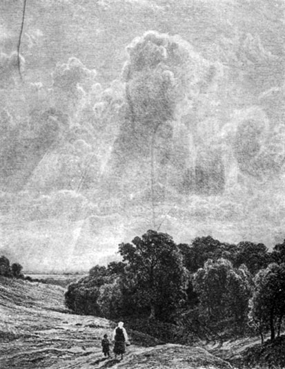Рис. 7. Облака над рощей. Офорт. 1878